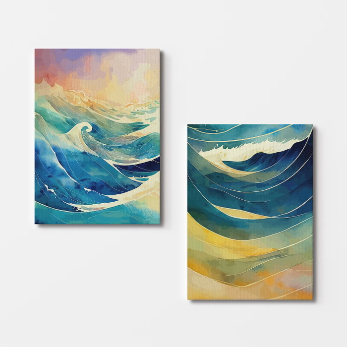 Wallity Set de 2 Cuadros Decorativos sobre Lienzo 50 x 70 cm